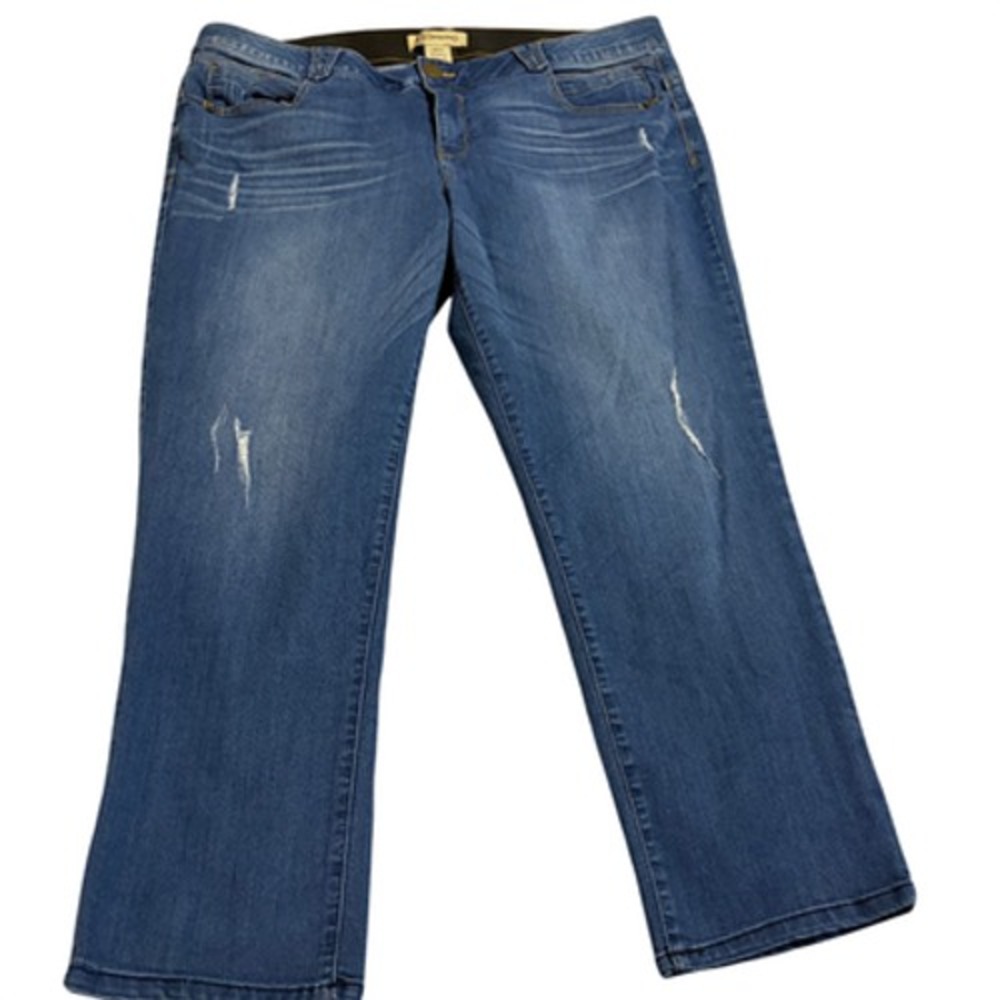 Democracy Jeans Distressed Stretch Womens 20W Blue Ab'solution Straight Preowned